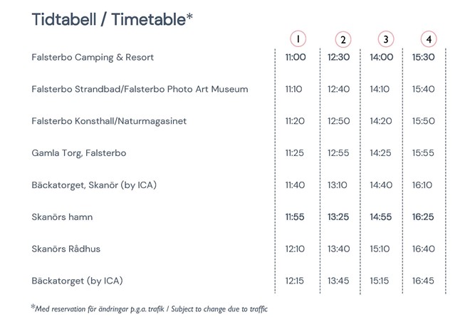 Goose Train timetable